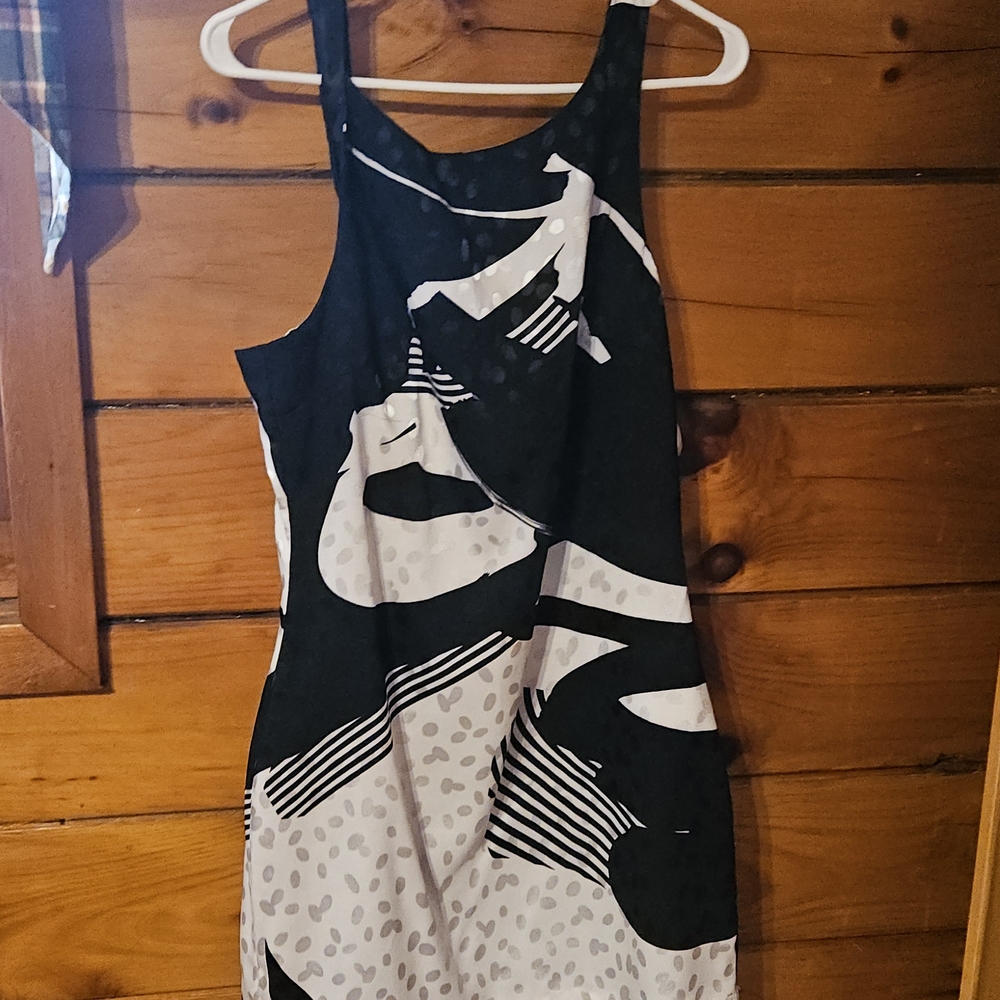 Veda Black and White Patterned Dress